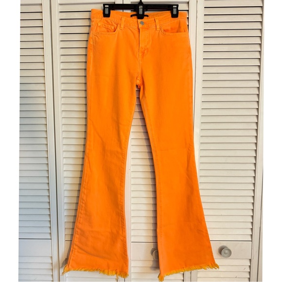Rare Neon Orange Martini Flare Mid-rise Jeans Women’s Size 29 - Picture 2 of 9